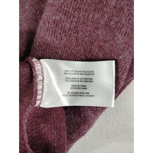 Eddie Bauer Sweater Mens Medium Purple 1/4 Zip Mock Neck Fleece Cabinecore - Picture 5 of 10